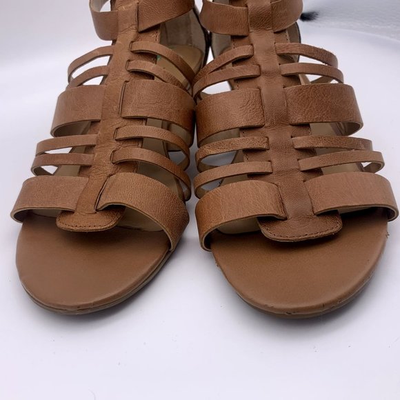 Franco Sarto Uzeta Sandals Cognac Gladiator Wedge Size 8 - Picture 6 of 14